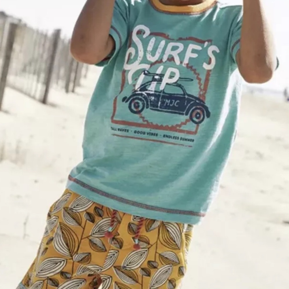 Matilda Jane Boys Yellow Leaf Print Shorts